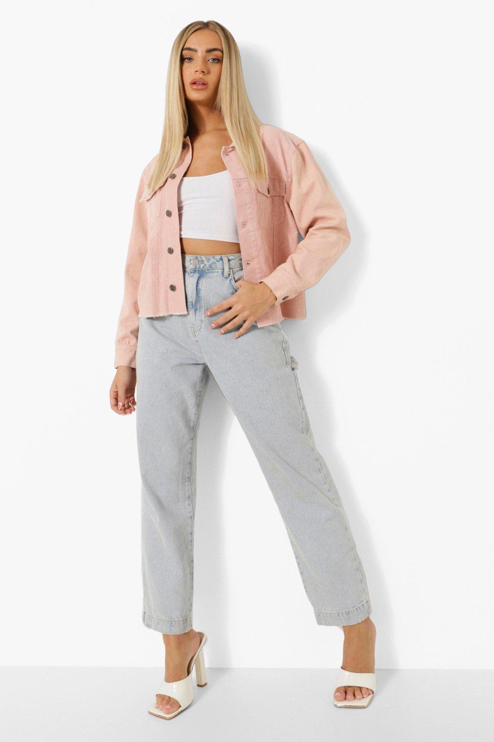 Pink cord clearance denim jacket